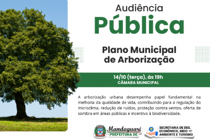 Prefeitura de Mandaguari promove audiência sobre o Plano Municipal de Arborização