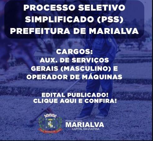 Prefeitura de Marialva abre Processo Seletivo Simplificado para três cargos