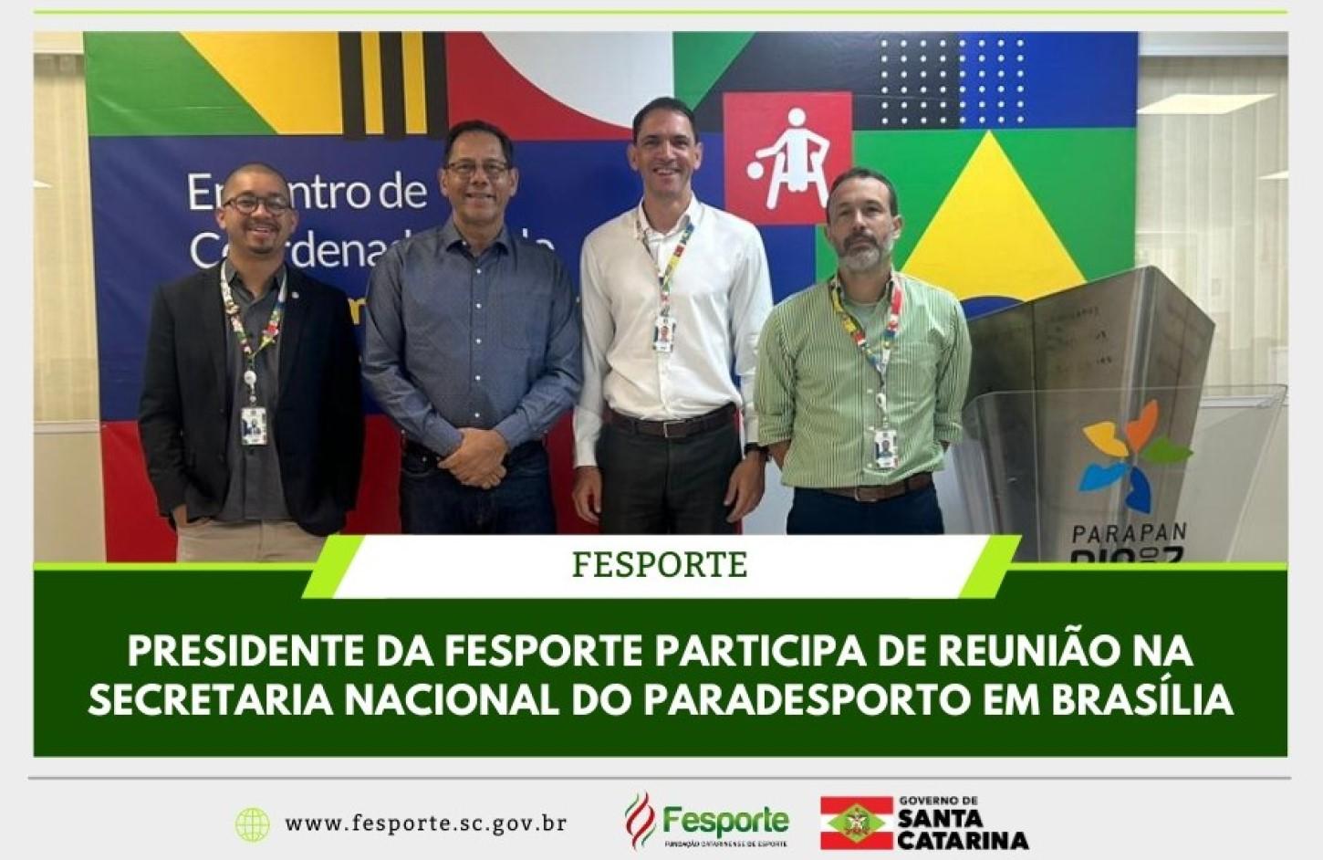 Em Brasília, presidente da Fesporte debate melhorias para o paradesporto catarinense