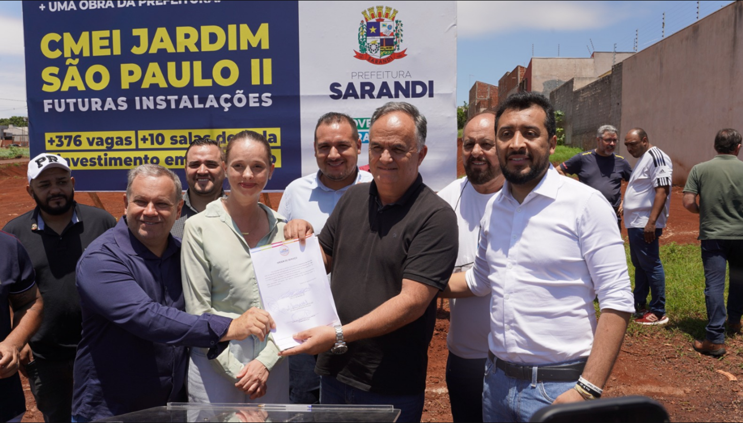 Sarandi amplia investimentos na educação e autoriza a construção de novo CMEI no Jardim São Paulo II