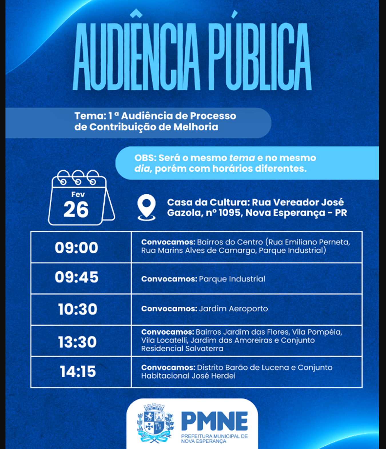 Audiência Pública debate Processo de Contribuição de Melhoria em Nova Esperança