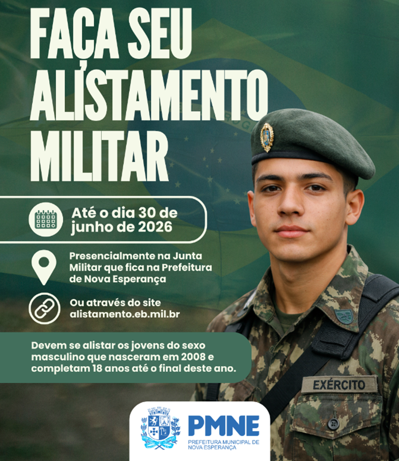 Nova Esperança. Alistamento Militar 2026