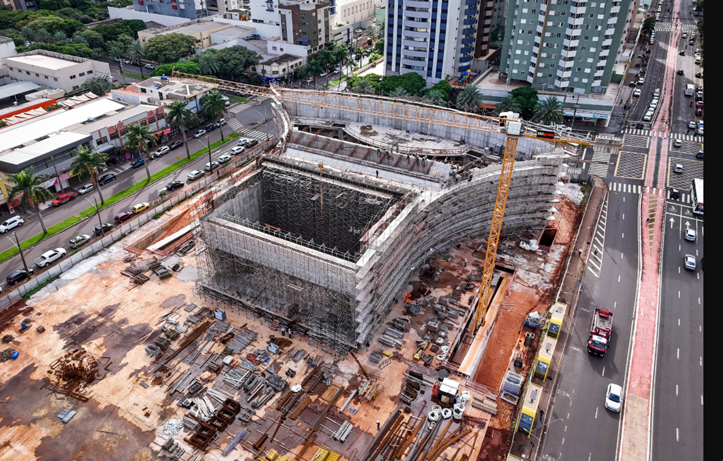 Obras da Ópera Oscar Niemeyer avançam e ultrapassam 43% de execução dentro do cronograma.