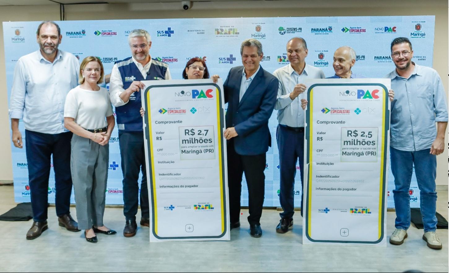 Prefeitura de Maringá garante R$ 5,3 mi para construção de nova UBS e Caps AD III; programa Agora Tem Especialistas recebe R$ 8 mi
