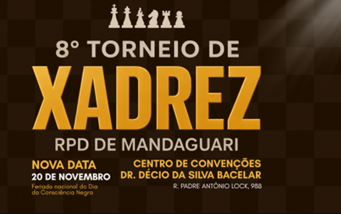  8º Torneio de Xadrez RPD de Mandaguari tem data alterada para 20 de novembro