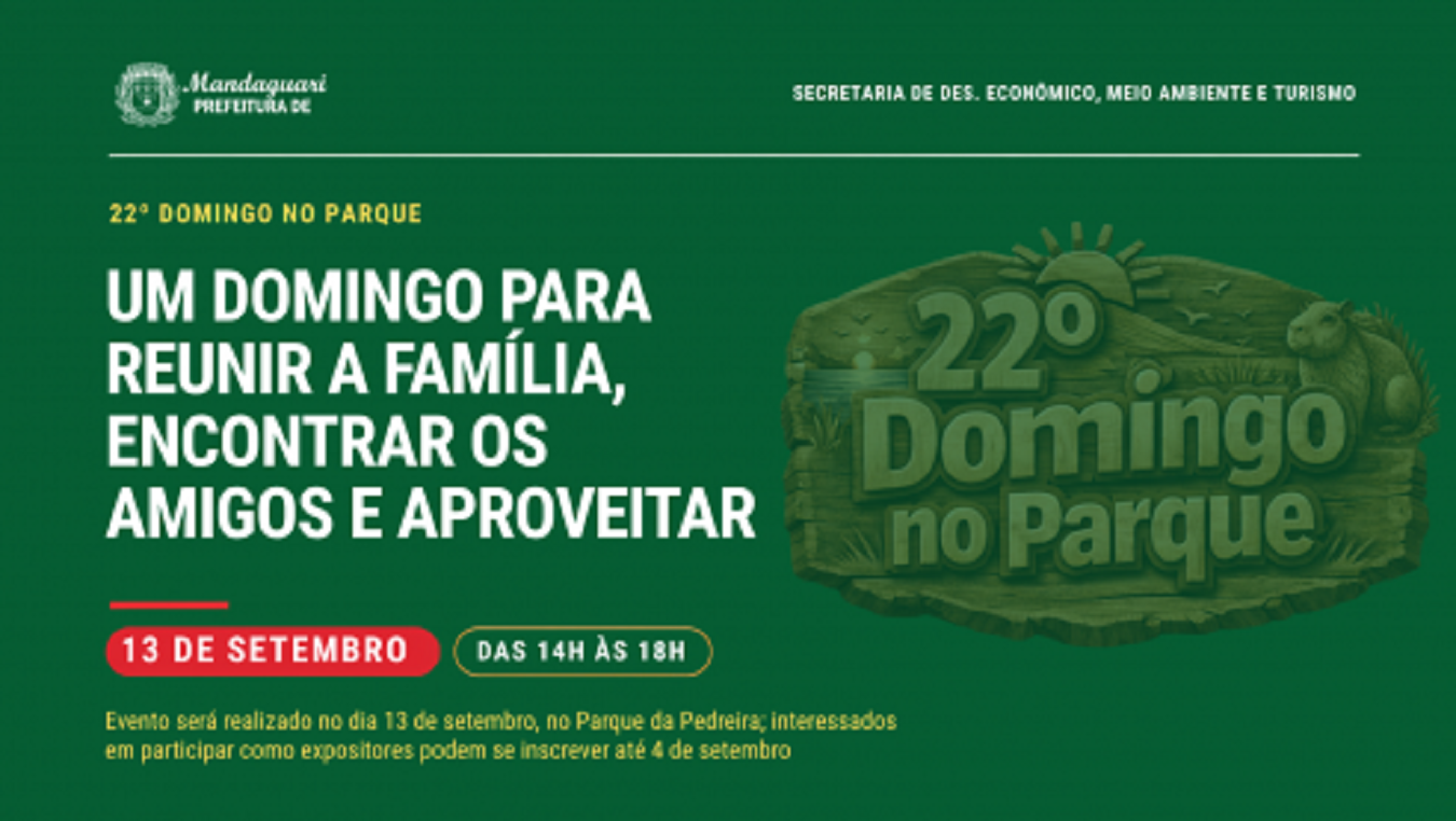 Mandaguari: 22º Domingo no Parque já conta com 80 expositores inscritos