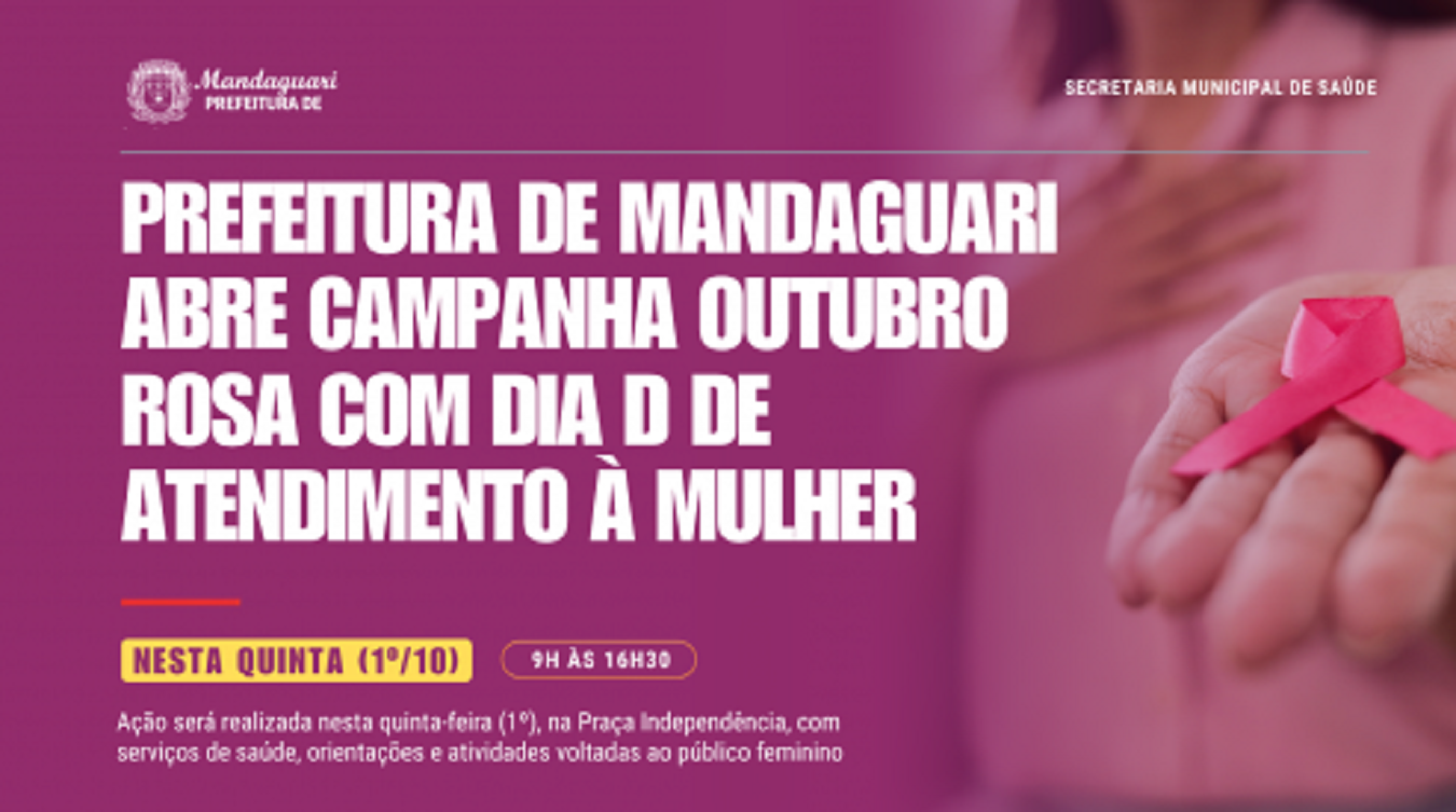 Prefeitura de Mandaguari abre campanha Outubro Rosa com Dia D de atendimento à mulher