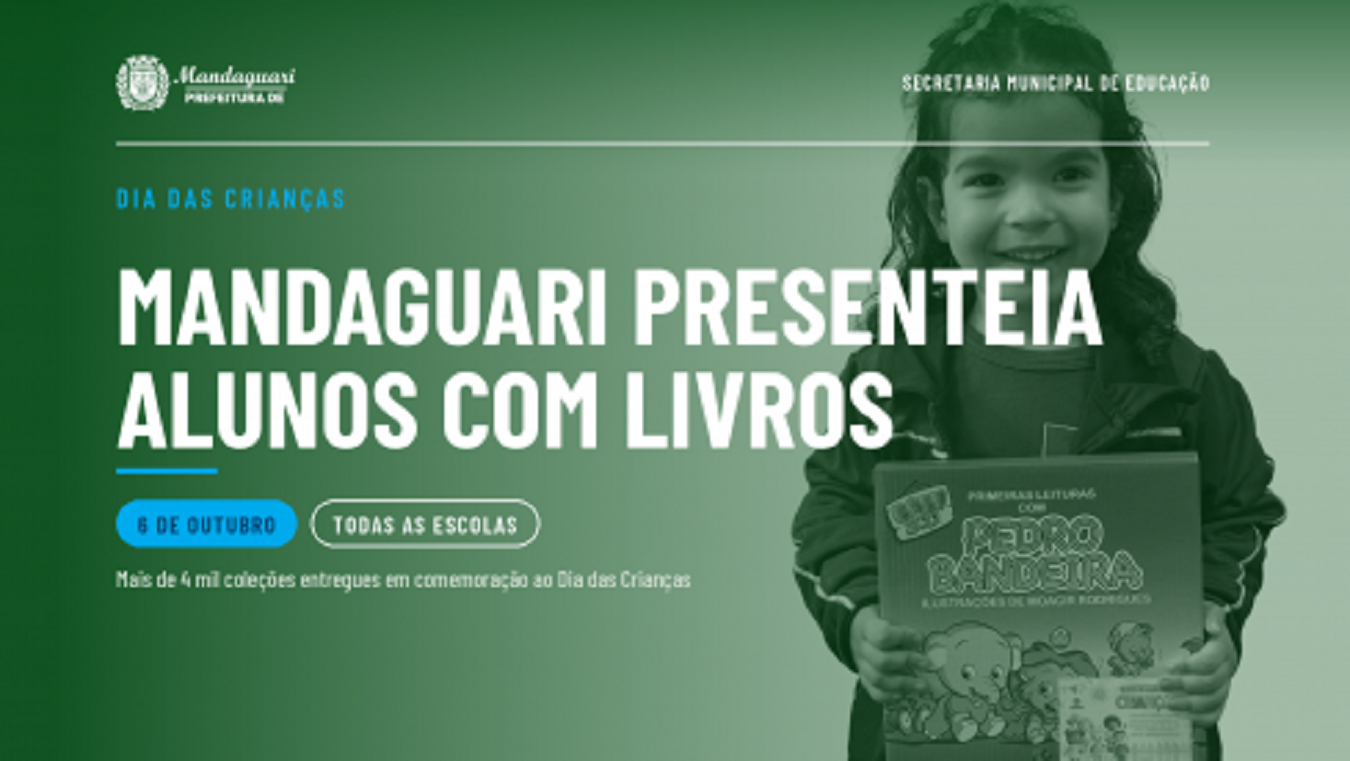Dia das Crianças: Prefeitura entrega mais de 4 mil coleções literárias aos estudantes da rede municipal
