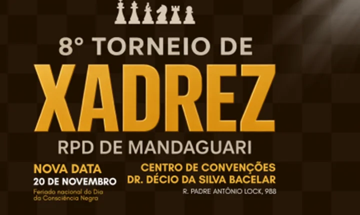  8º Torneio de Xadrez RPD de Mandaguari tem data alterada para 20 de novembro