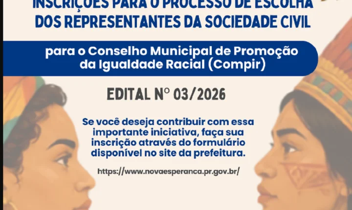 Inscrições abertas para escolha de representantes da sociedade civil para o COMPIR