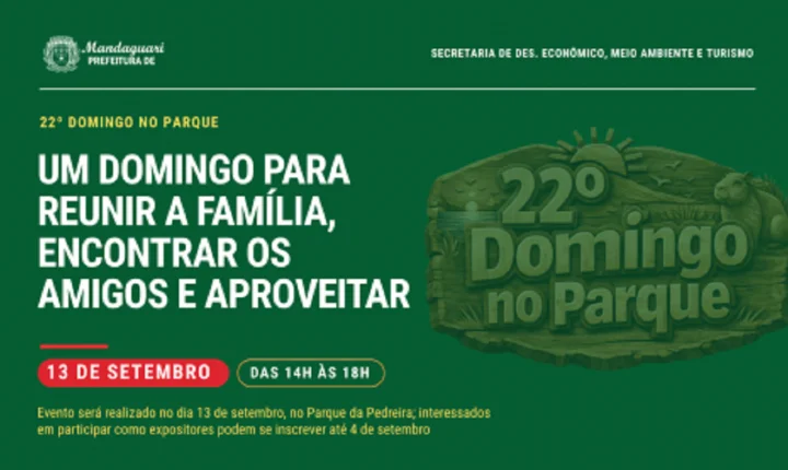 Mandaguari: 22º Domingo no Parque já conta com 80 expositores inscritos
