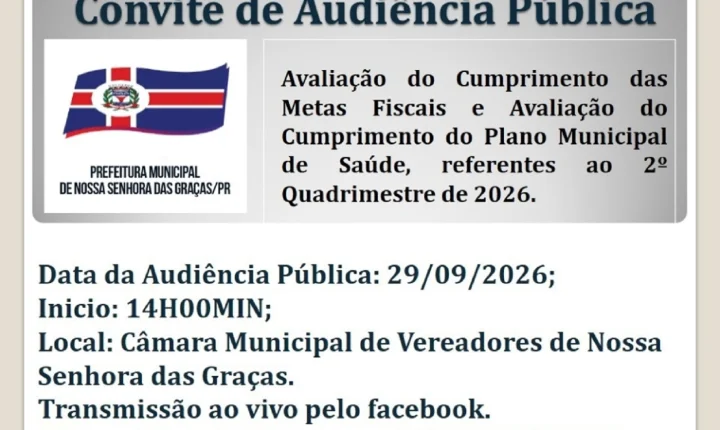 Nossa Senhora das Graças - Audiência Pública- 2º quadrimestre
