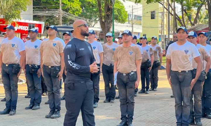 Novos alunos do curso de formação da Guarda Municipal de Maringá iniciam treinamento
