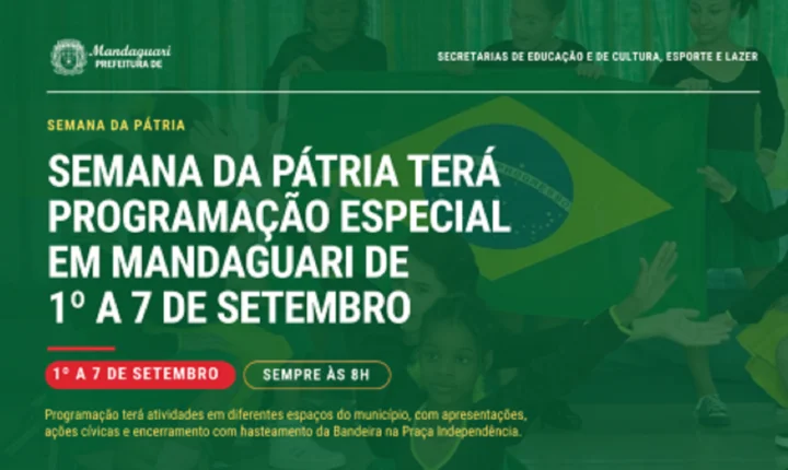 Semana da Pátria terá programação especial em Mandaguari 
